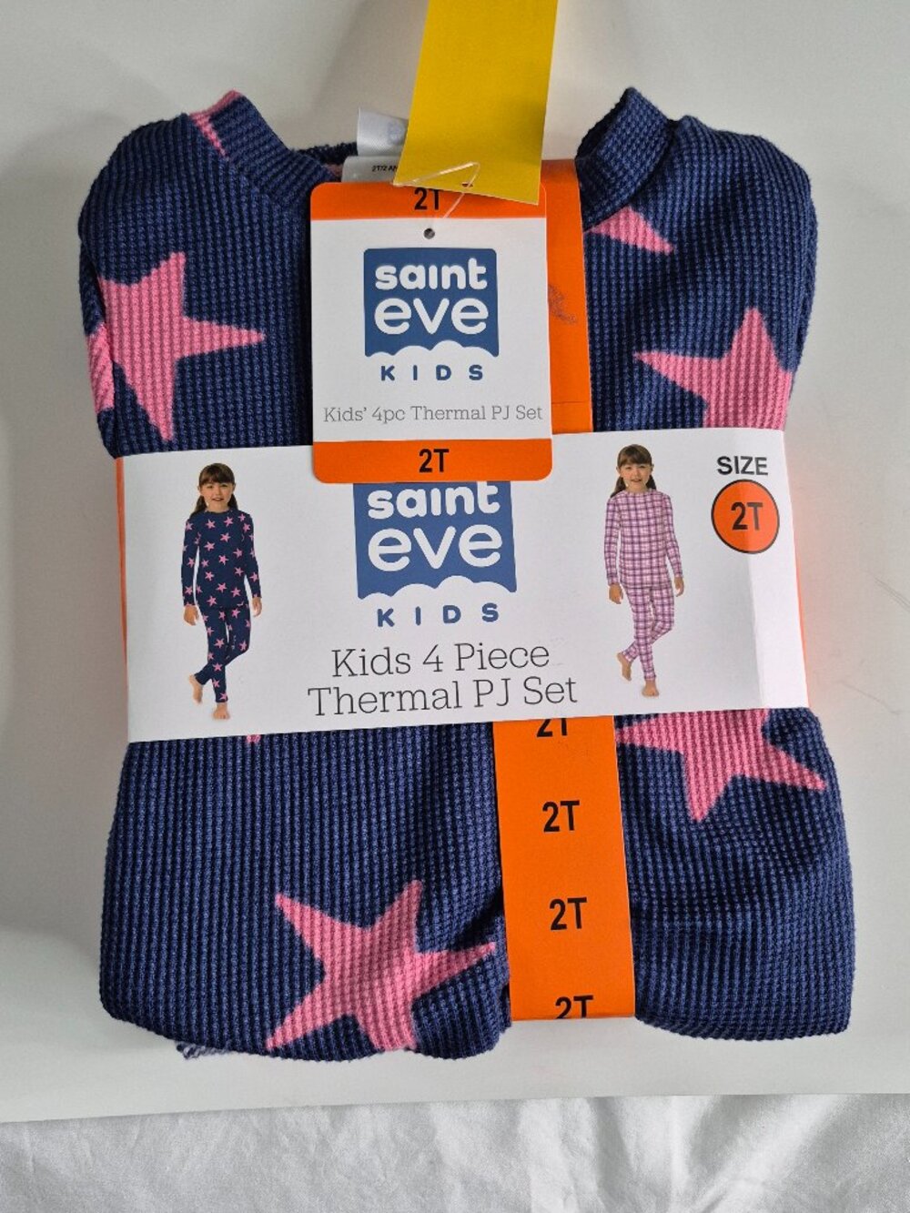 Saint Eve Kids 4 Piece Thermal Pajamas Size 2T, New With Tag